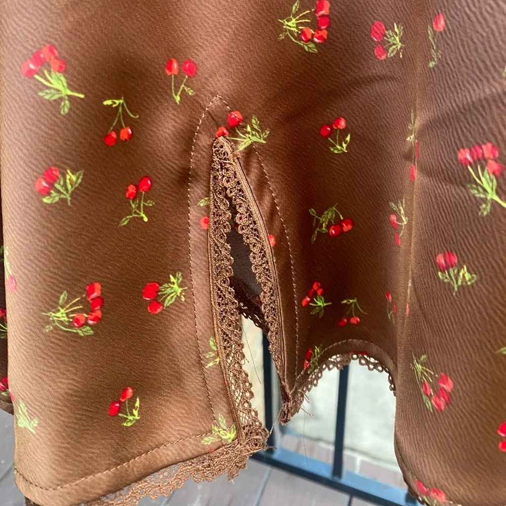 Brown Cherry Slip Dress - Picture 3 of 6